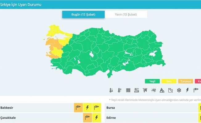 Renk kodlu ilk meteorolojik uyarı yapıldı