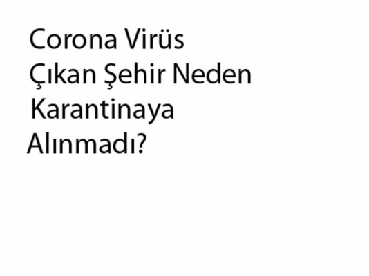 Koronavirüsün çıktığı kentimiz neden karantinaya alınmadı?