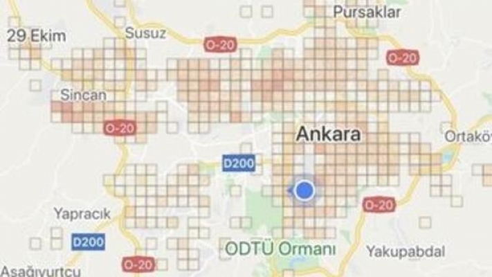 Ankara'da Vaka yoğunluğu merkezde yüksek çevrede düşük