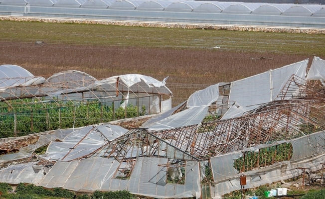 Antalya'daki hortum, fırtına ve sağanak, seralara zarar verdi