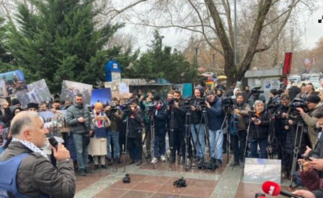Ankara'da Gazeteciler Gazze’de öldürülen meslektaşları için bir araya geldi