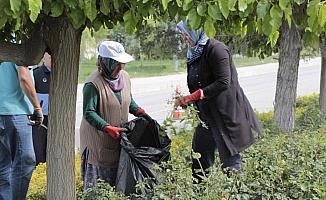 Beypazarı Belediye Başkanı Kaplan refüjde temizlik yaptı