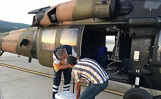 TSK helikopteri organ nakli için havalandı