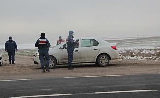 Beypazarı'nda jandarma ekiplerinden yol denetimi