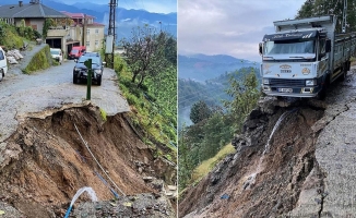 Rize'de şiddetli yağış hasara neden oldu