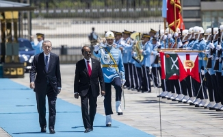 Cumhurbaşkanı Erdoğan, Somali Cumhurbaşkanı Mahmud'u resmi törenle karşıladı