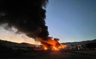 Kahramanmaraş'ta geri dönüşüm tesisinde yangın çıktı